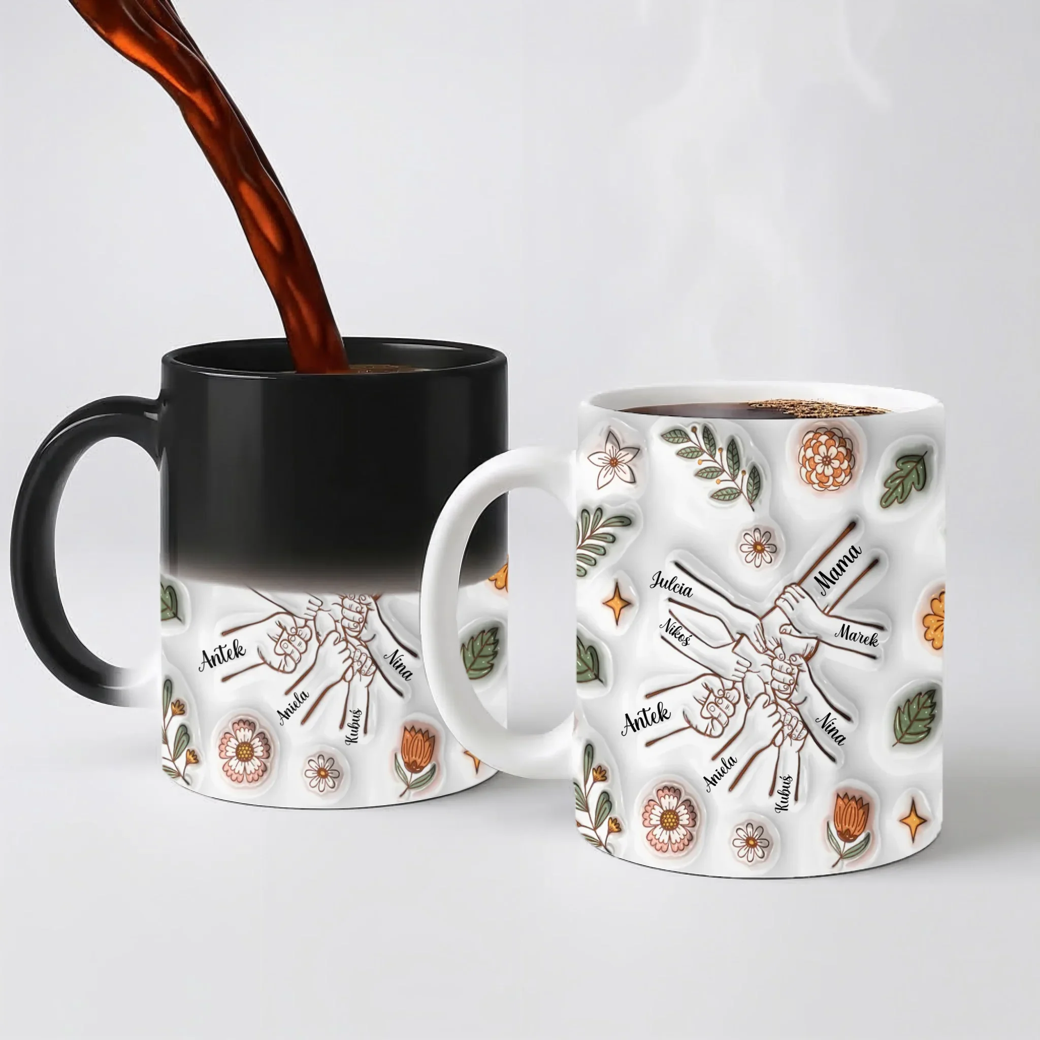 Hrnek pro maminku - podzimní květy - Hrnek (330ml) - Magický (měnící barvu)