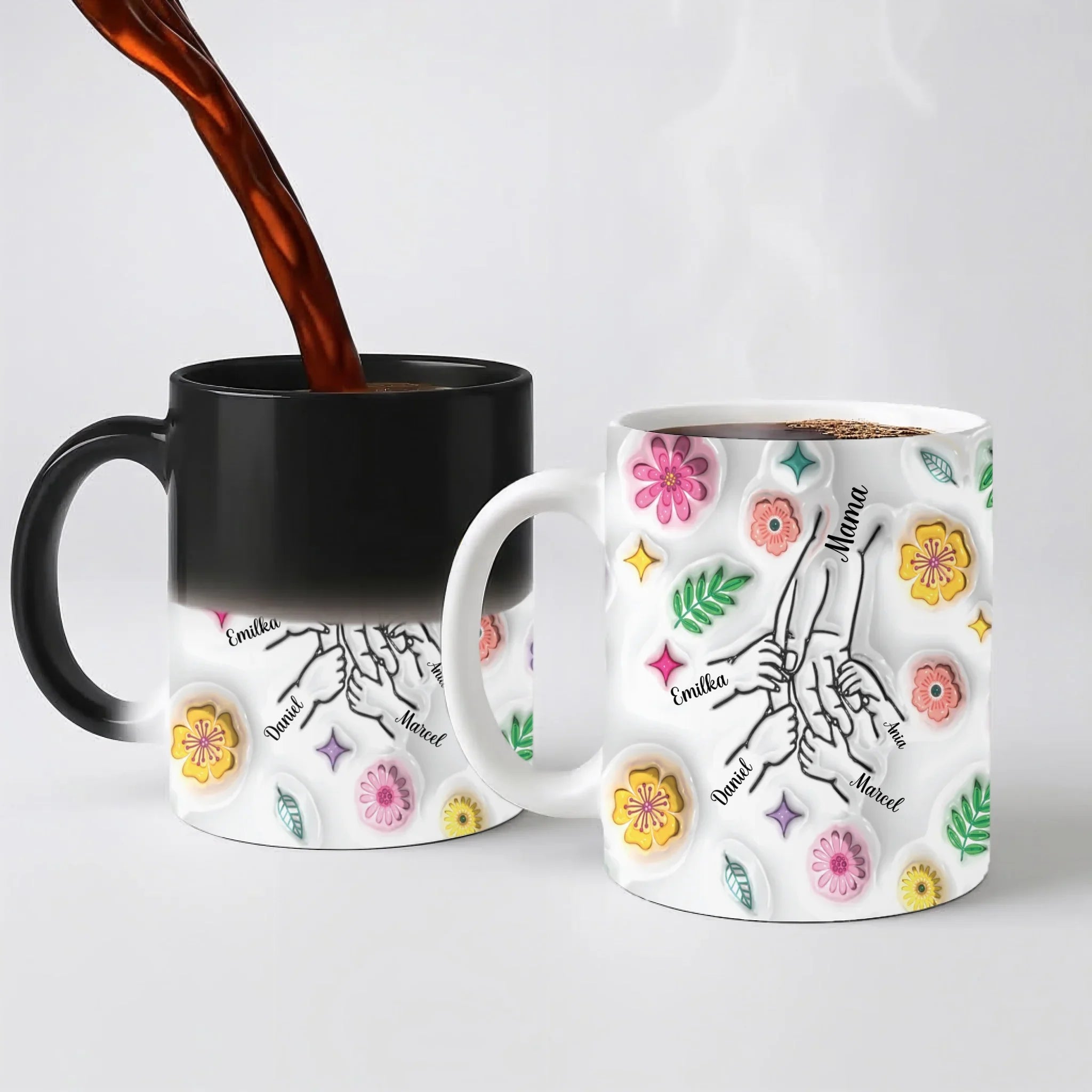 Hrnek pro maminku - jarní květy - Hrnek (330ml) - Magický (měnící barvu)