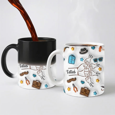 Hrnek pro tátu - pěstičky a pánské doplňky - Magický (měnící barvu)