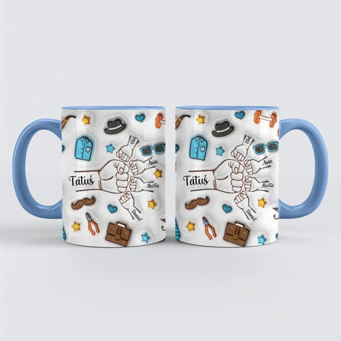 Hrnek pro tátu - pěstičky a pánské doplňky - Modrý