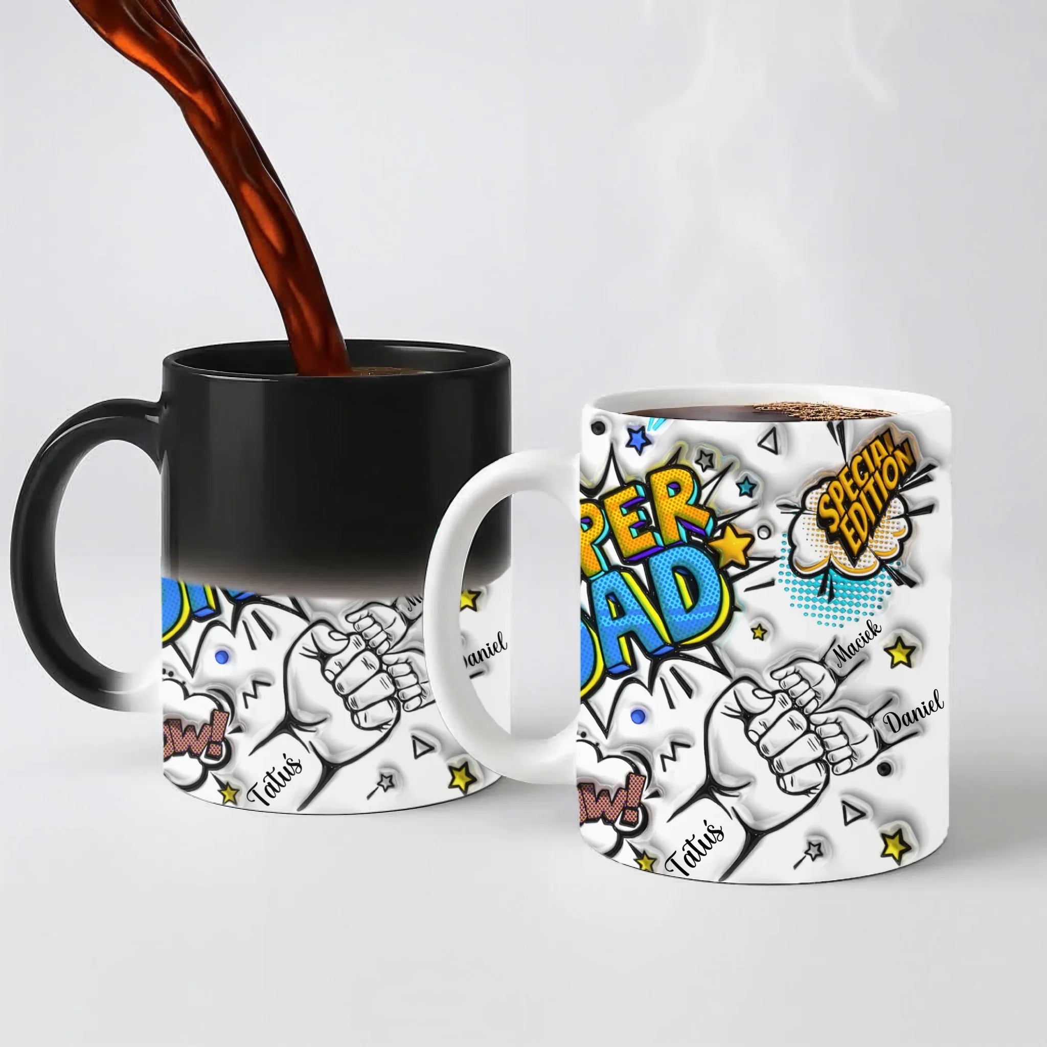 Hrnek pro tátu - Super Dad - Hrnek (330ml) - Magický (měnící barvu)