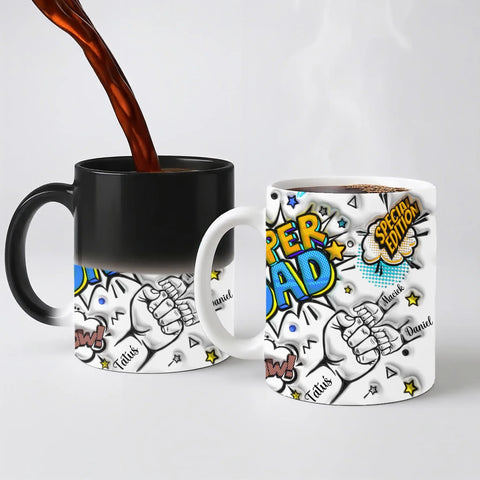 Hrnek pro tátu - Super Dad - Hrnek (330ml) - Magický (měnící barvu)