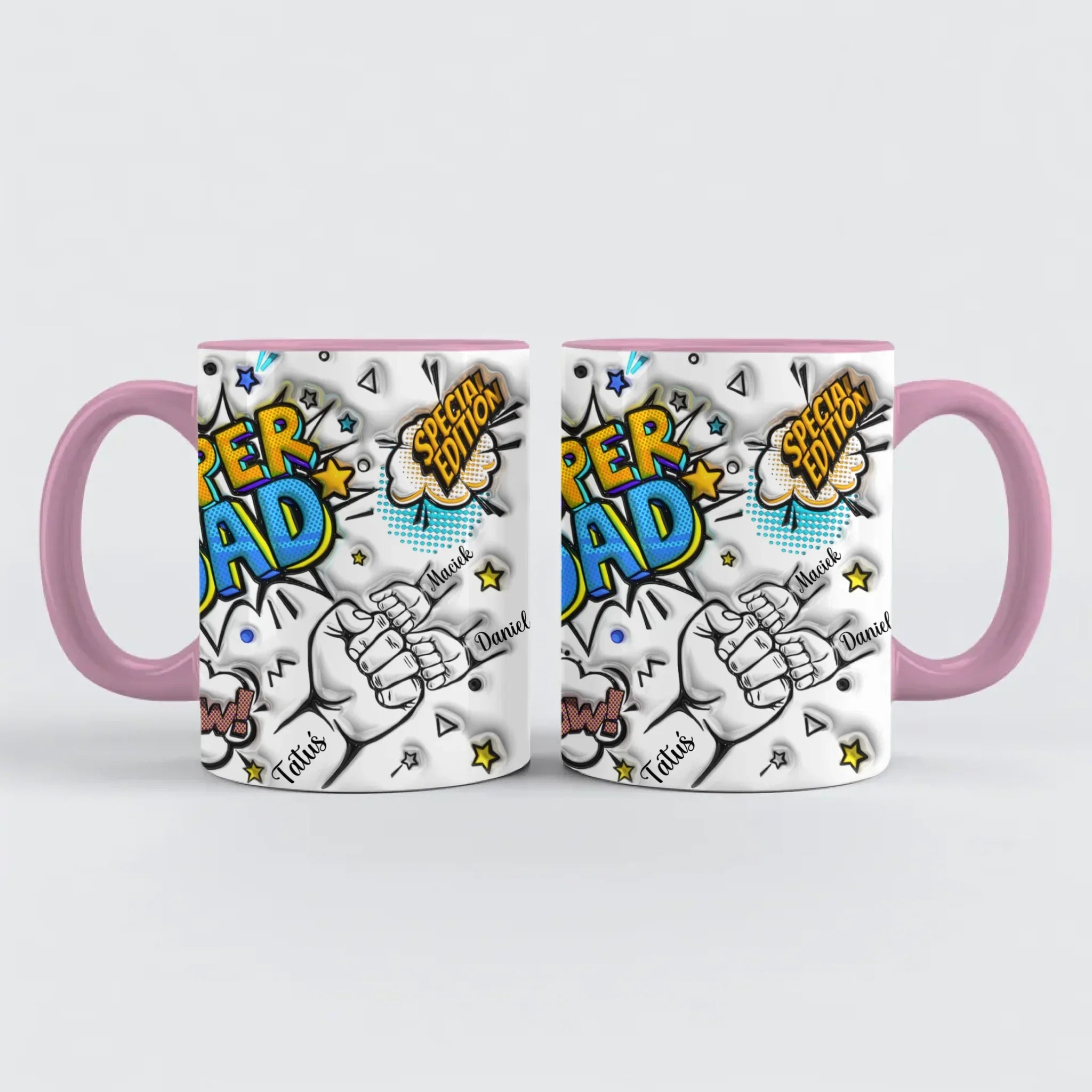 Hrnek pro tátu - Super Dad - Hrnek (330ml) - Růžový