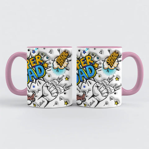 Hrnek pro tátu - Super Dad - Hrnek (330ml) - Růžový