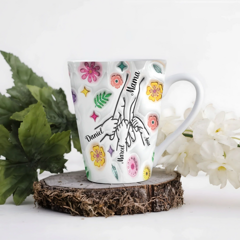 Hrnek pro maminku - jarní květy - Latte Hrnek (300ml) - Bílý