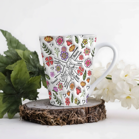 Hrnek pro maminku - rozkvetlá louka - Latte Hrnek (300ml) - Bílý