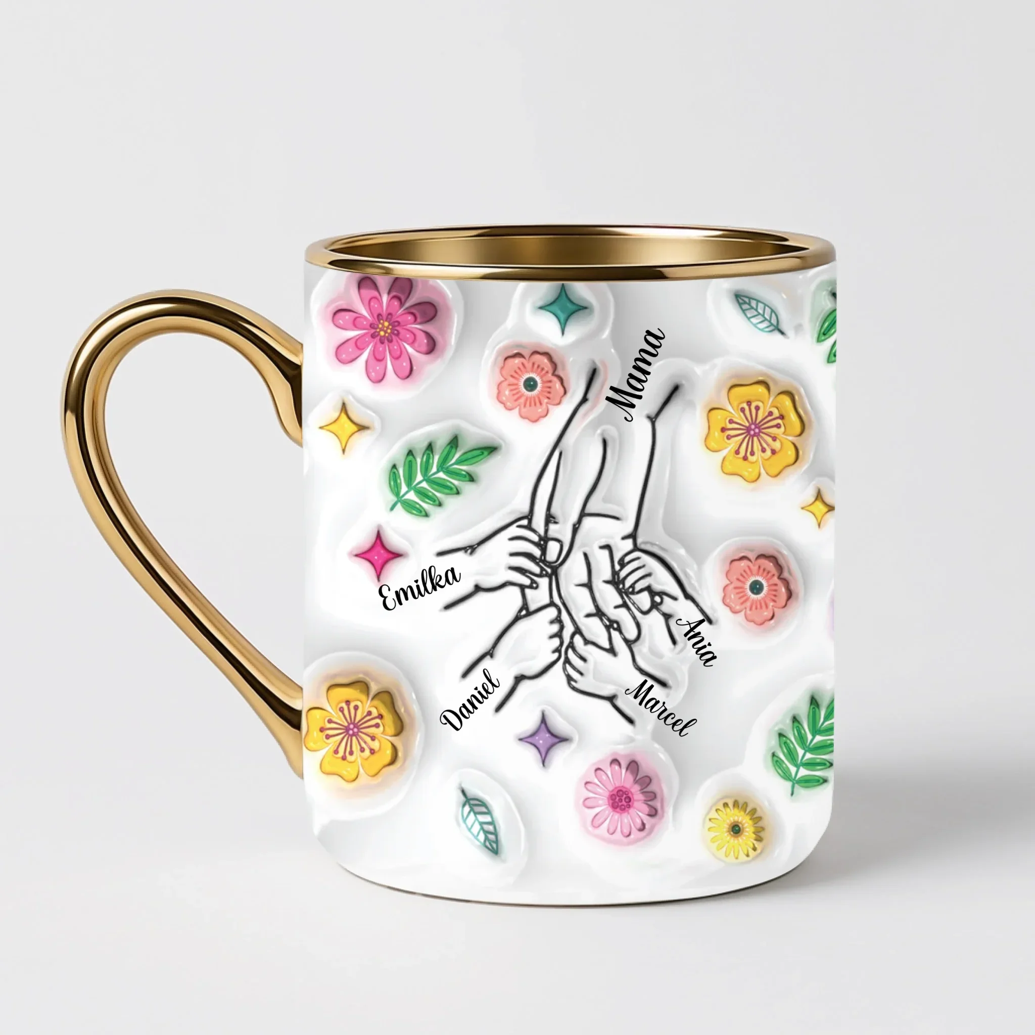 Hrnek pro maminku - jarní květy - Elegantní hrnek (330ml) - Bílý