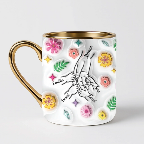 Hrnek pro maminku - jarní květy - Elegantní hrnek (330ml) - Bílý