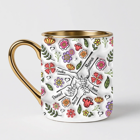 Hrnek pro maminku - rozkvetlá louka - Elegantní hrnek (330ml) - Bílý
