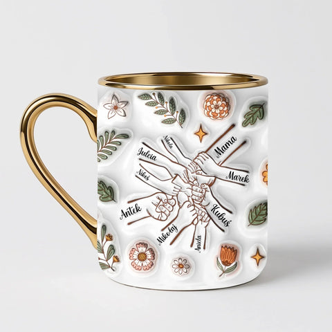 Hrnek pro maminku - podzimní květy - Elegantní hrnek (330ml) - Bílý