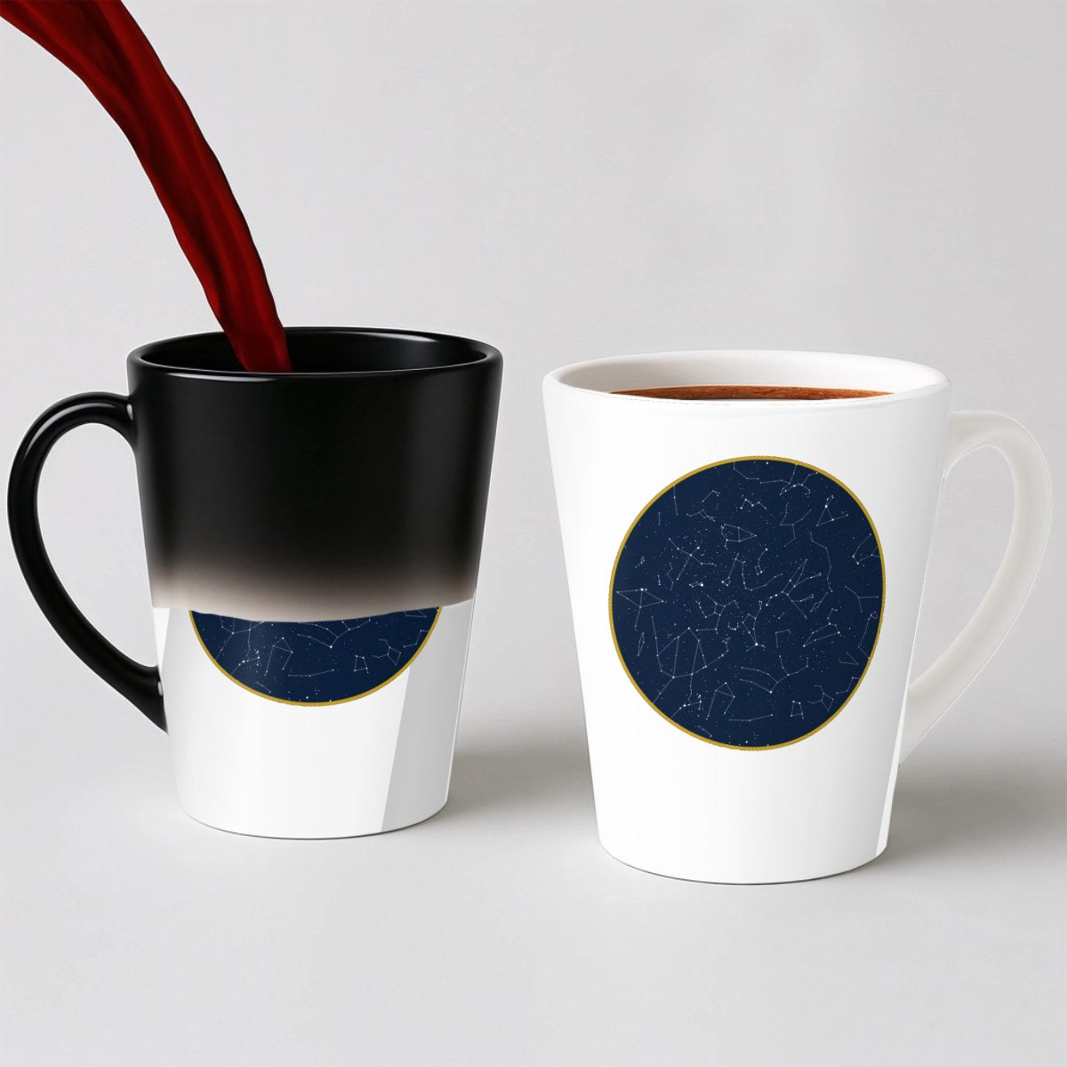Hrnek s mapou hvězd - Latte Hrnek (300ml), Magický (měnící barvu)