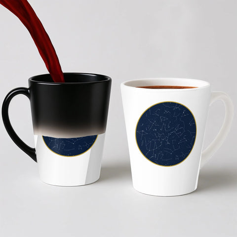 Hrnek s mapou hvězd - Latte Hrnek (300ml), Magický (měnící barvu)