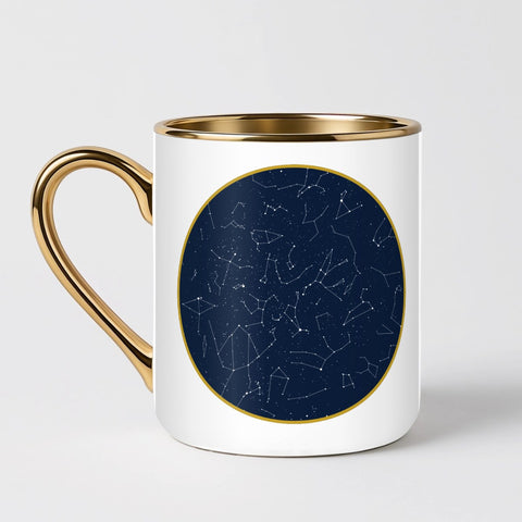 Hrnek s mapou hvězd - Elegantní hrnek (330ml), Bílý