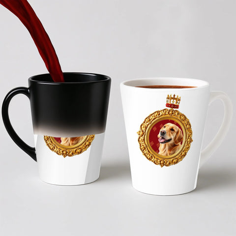 Královský portrét mazlíčka na hrnku - Latte Hrnek (300ml), Magický (měnící barvu)