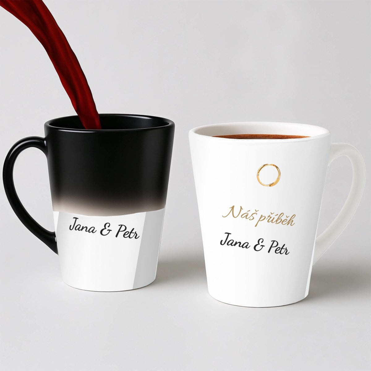 Hrnek Náš příběh - Latte Hrnek (300ml), Magický (měnící barvu)