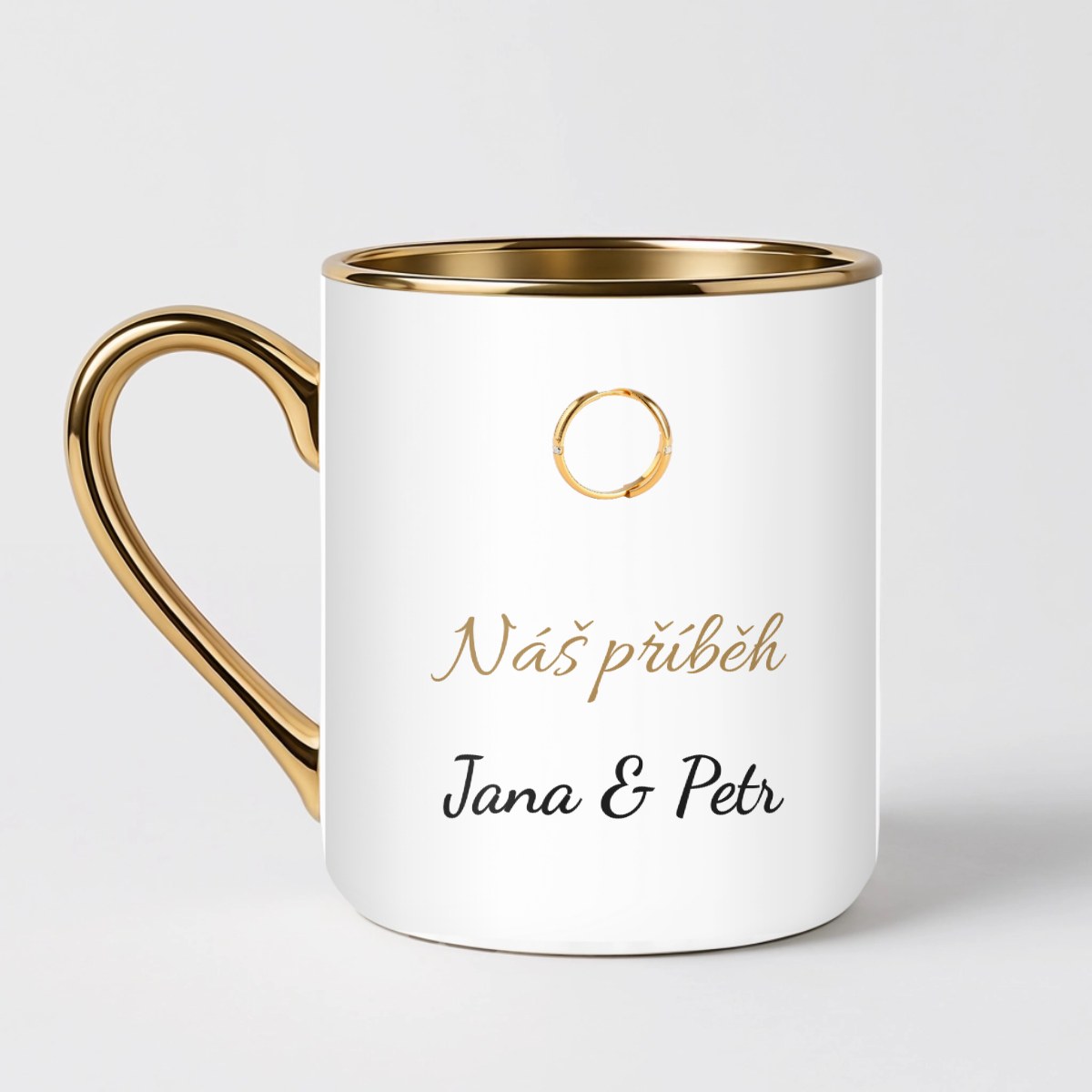 Hrnek Náš příběh - Elegantní hrnek (330ml), Bílý