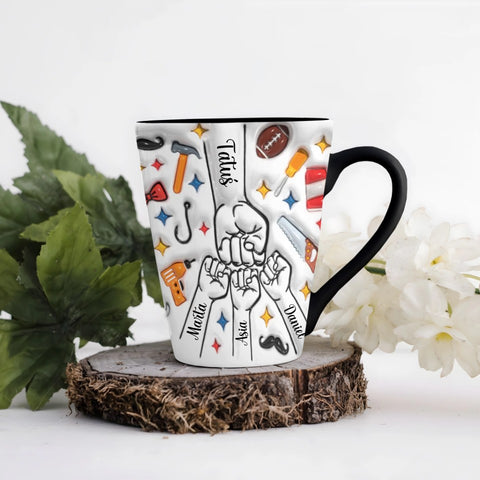 Hrnek pro tátu se jmény dětí - Hrnek Latte (300 ml) - Magický