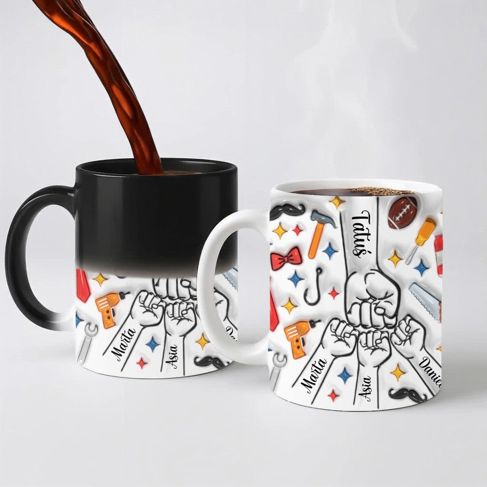 Hrnek pro tátu se jmény dětí - Hrnek (330 ml) - Magický hrnek
