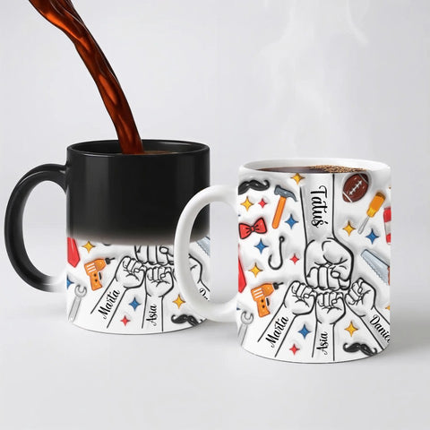 Hrnek pro tátu se jmény dětí - Hrnek (330 ml) - Magický hrnek