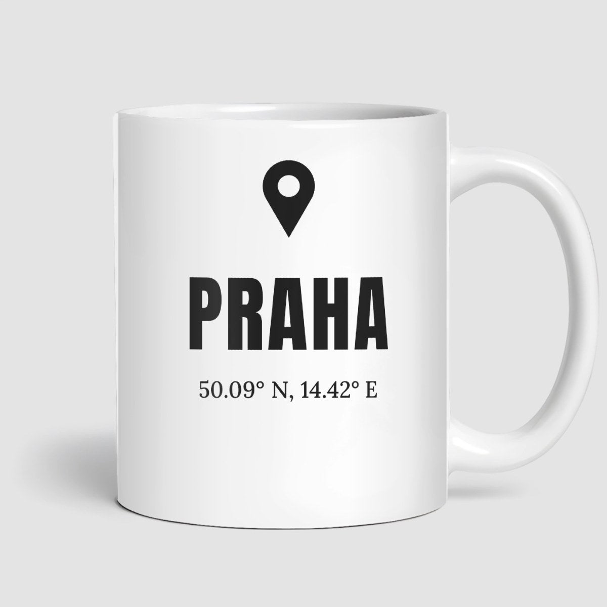 Hrnek se souřadnicemi místa - Hrnek (330ml), Bílý