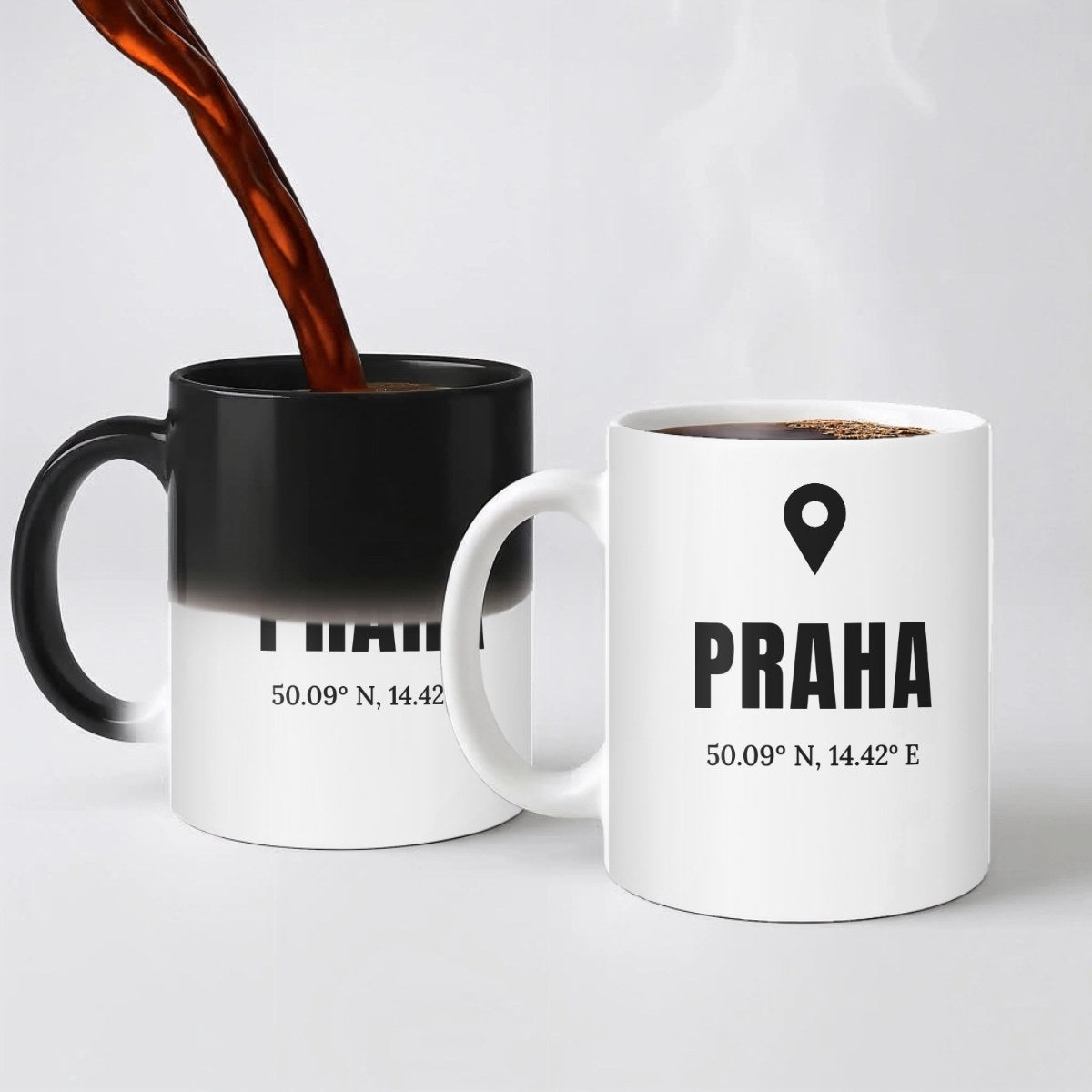 Hrnek se souřadnicemi místa - Hrnek (330ml), Magický (měnící barvu)