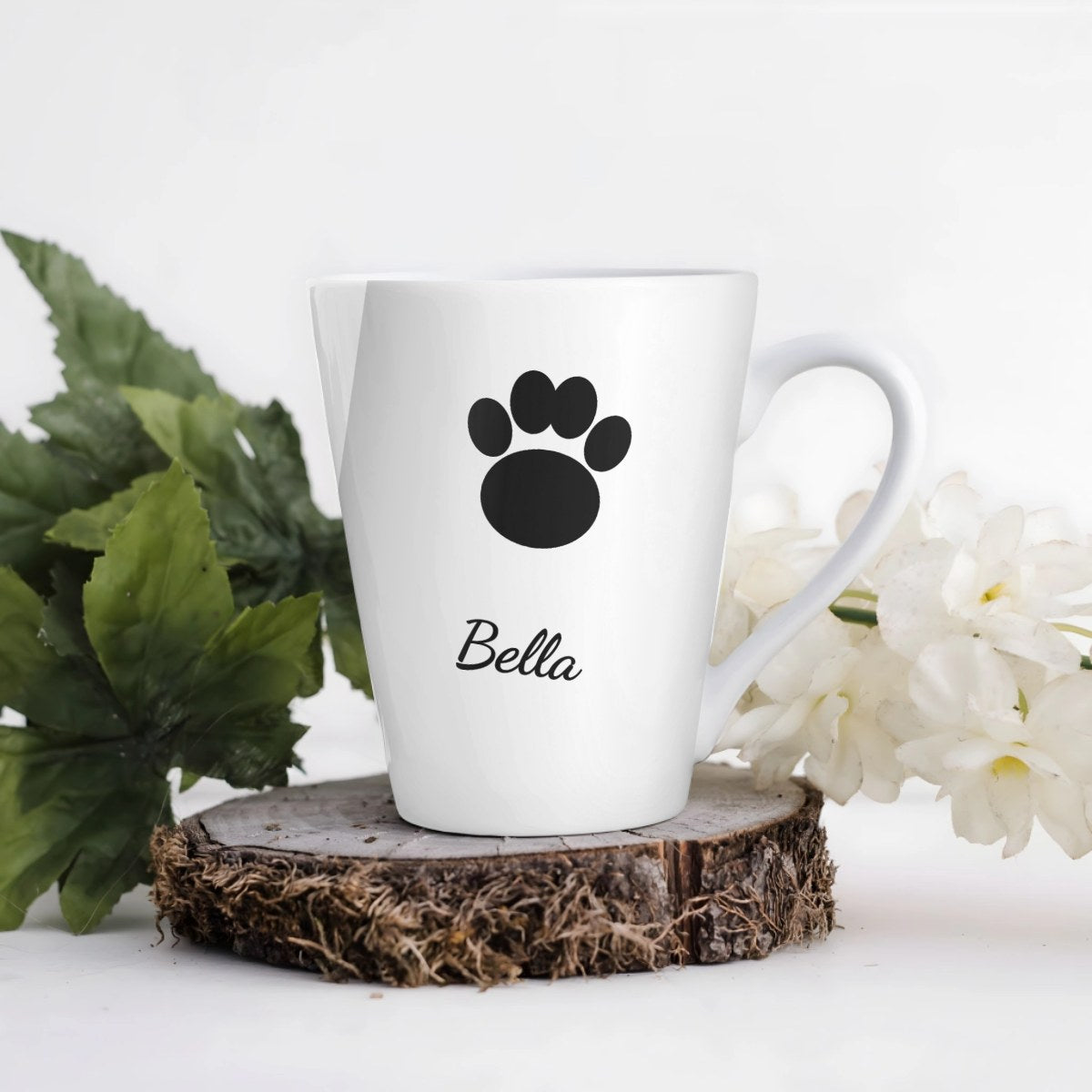 Hrnek s otiskem tlapky vašeho mazlíčka - Latte Hrnek (300ml), Bílý