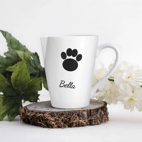 Hrnek s otiskem tlapky vašeho mazlíčka - Latte Hrnek (300ml), Bílý