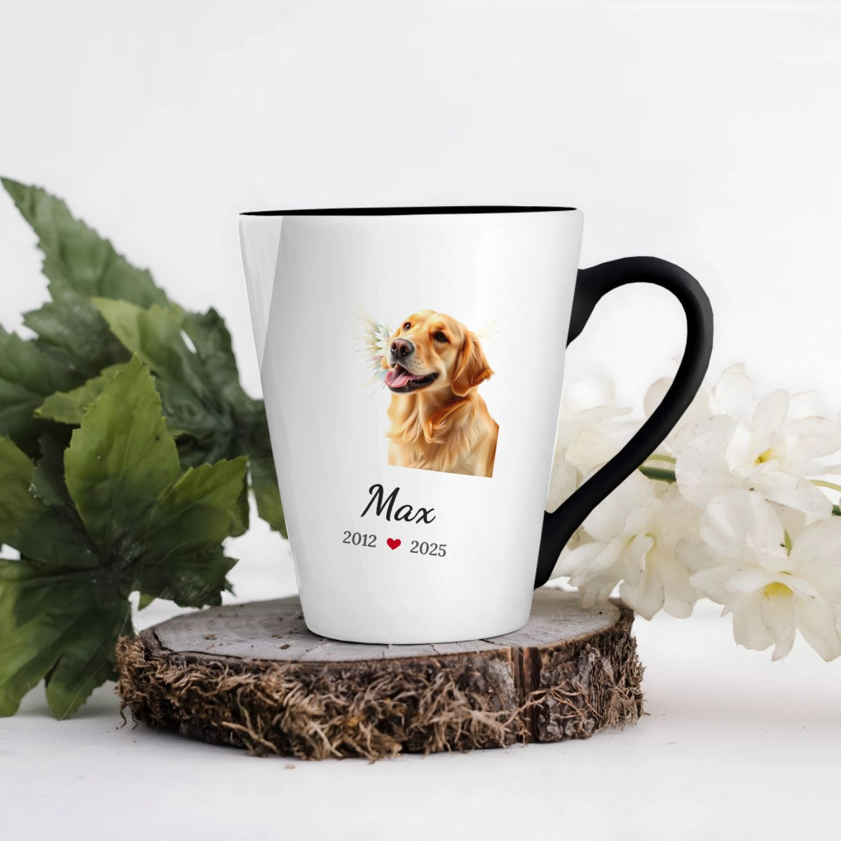 Vzpomínkový hrnek na mazlíčka - Latte Hrnek (300ml), Černý